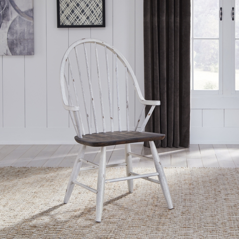 Distressed Wood Windsor Dining Chair