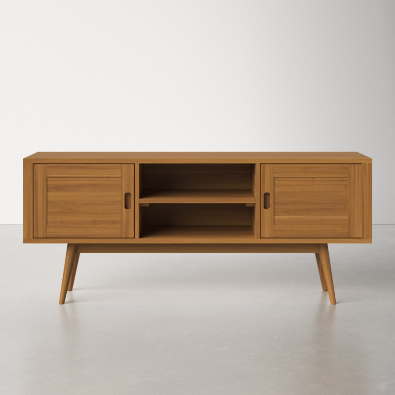 Solid Wood TV Stand with Smart Storage