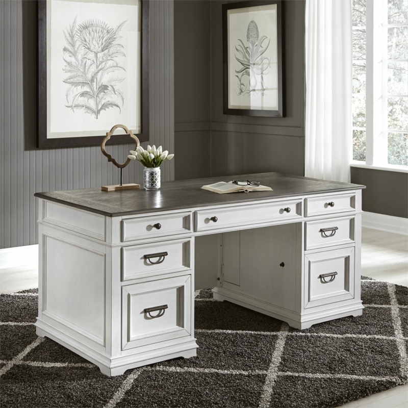 Two-Tone Vintage Cottage Style File Cabinet