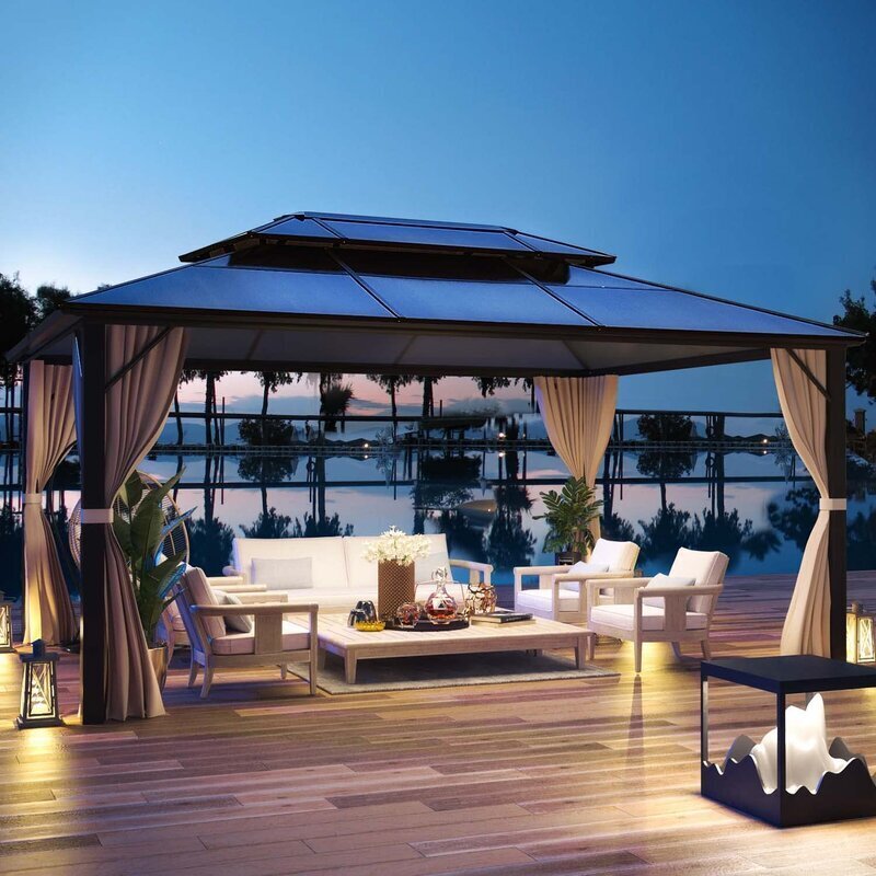 Screened Aluminum Gazebo With Tiered Roof