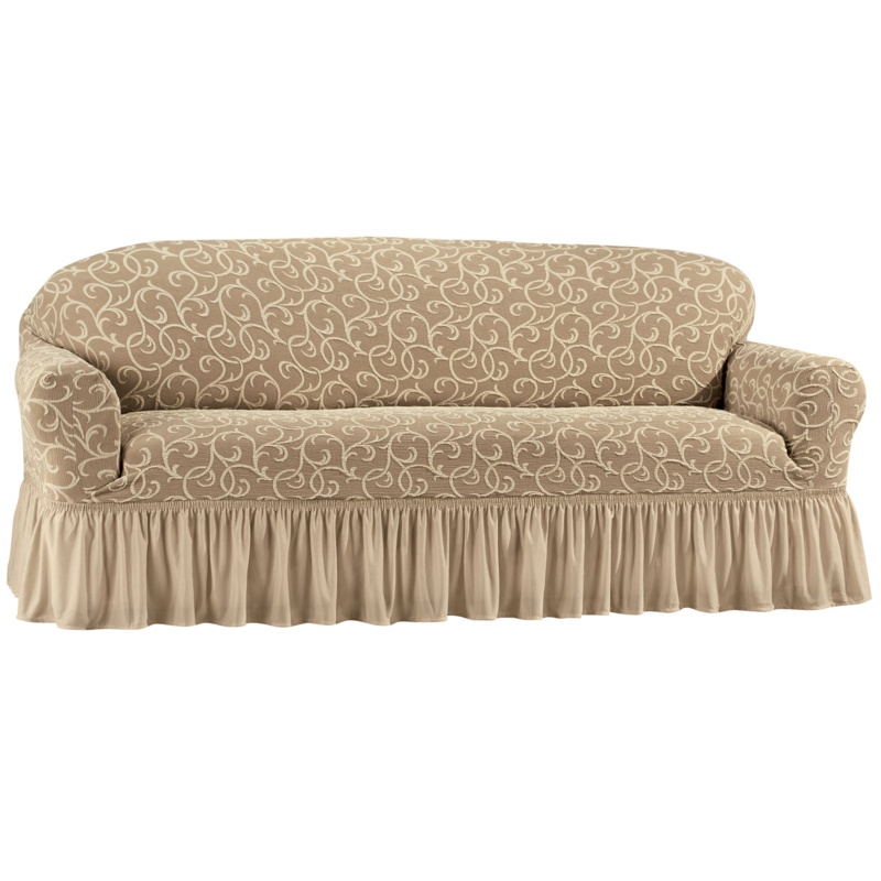 Scroll Box Cushion Sofa Slipcover
