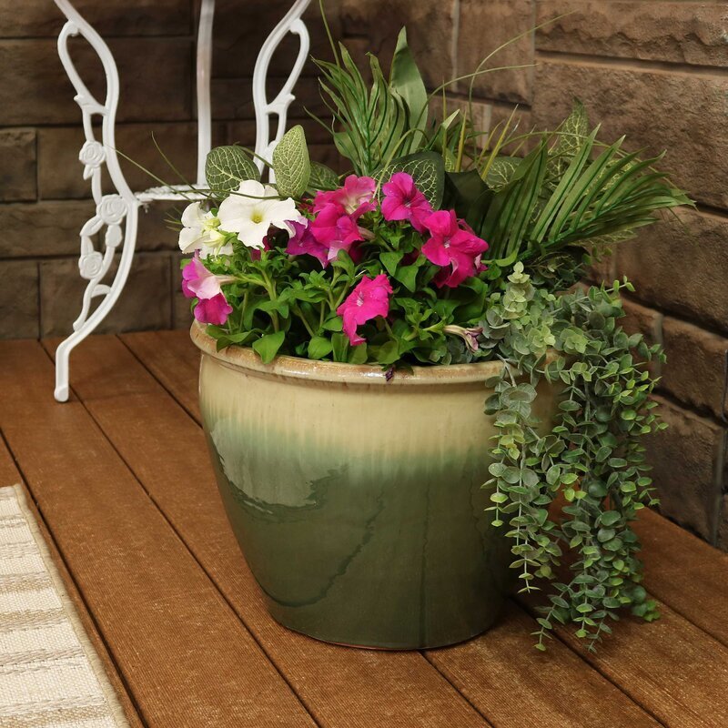 Seafoam Green Large Ceramic Pots For Plants