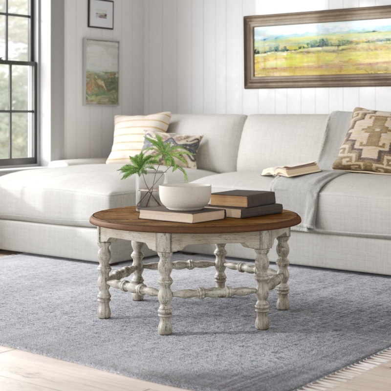 Cottage-Inspired Round Coffee Table
