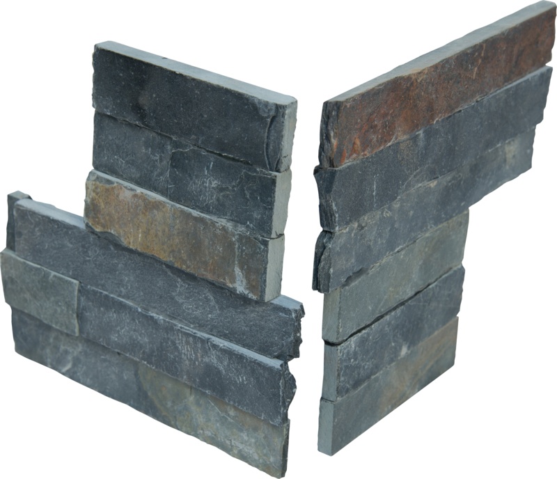 Sedona 6" x 6" Slate Corner Piece Tile Trim in Sedona Multi