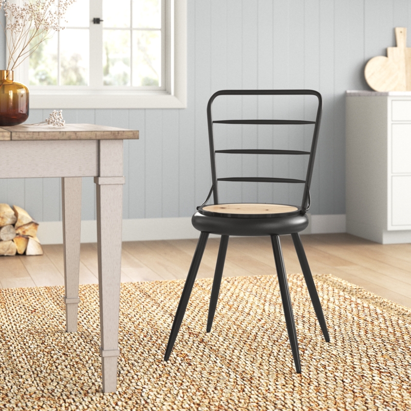 Folding Side Chair with Mixed-Material Design