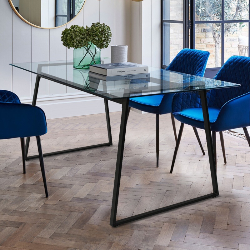 Sleek Rectangular Glass Dining Table