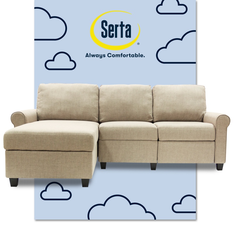 Serta Copenhagen Reclining Sectional Sofa with Storage Chaise
