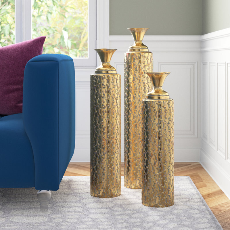 Set of 3 Tall Vases for Floor