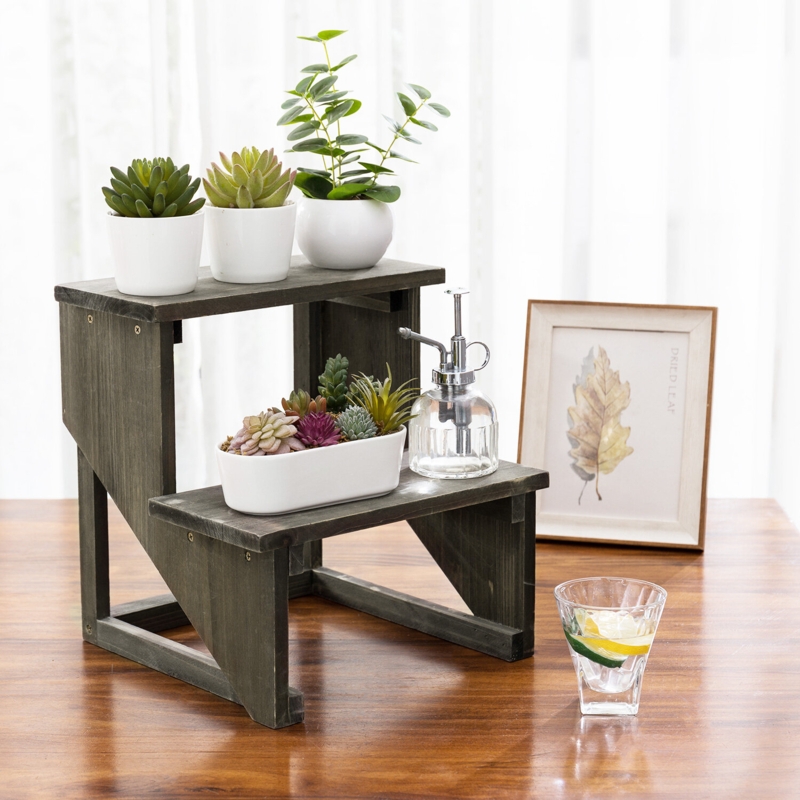 Dark Gray Wooden Display Stand
