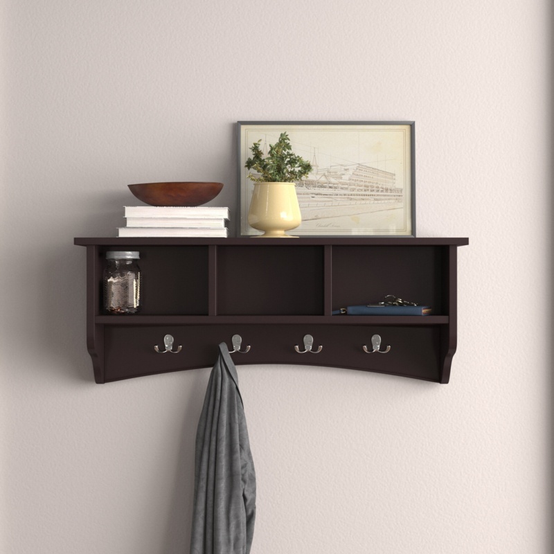 Sherborne 36'' Wide 8 - Hook Wall Mounted Coat Rack with Storage