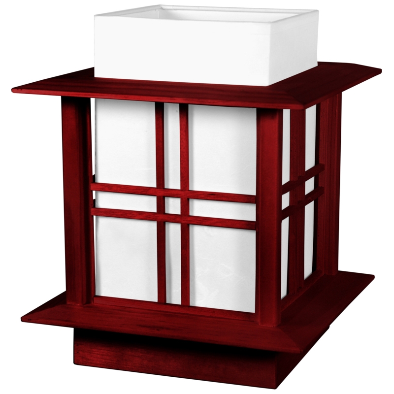 Cubic Asian-Inspired Wooden Lamp