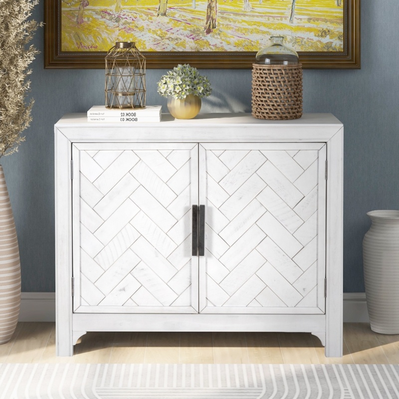 Shouren 32'' Tall Solid Wood 2 - Door Accent Cabinet