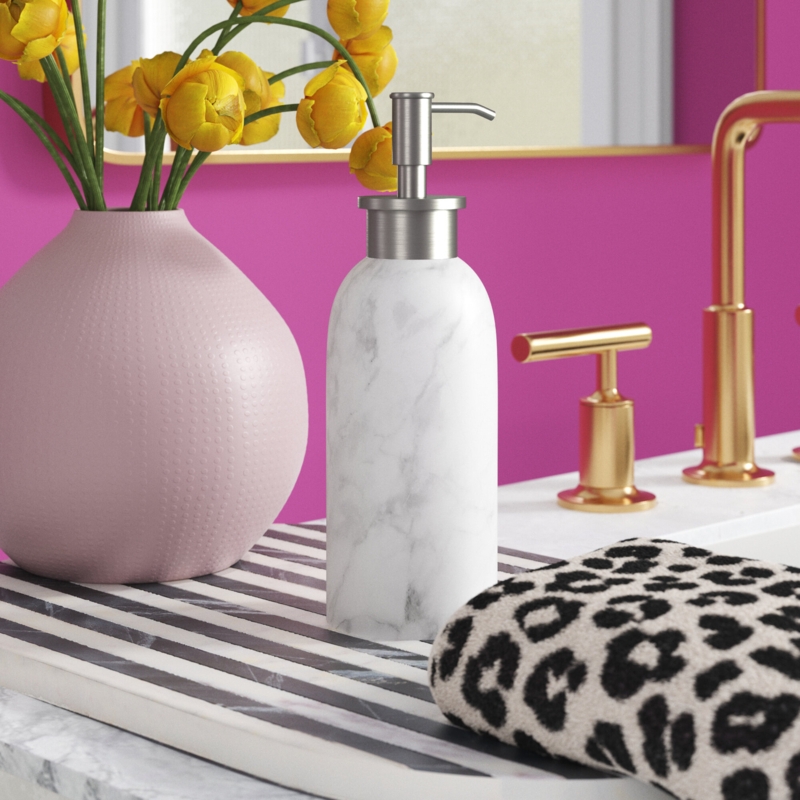 Marble-Inspired Resin Soap Dispenser