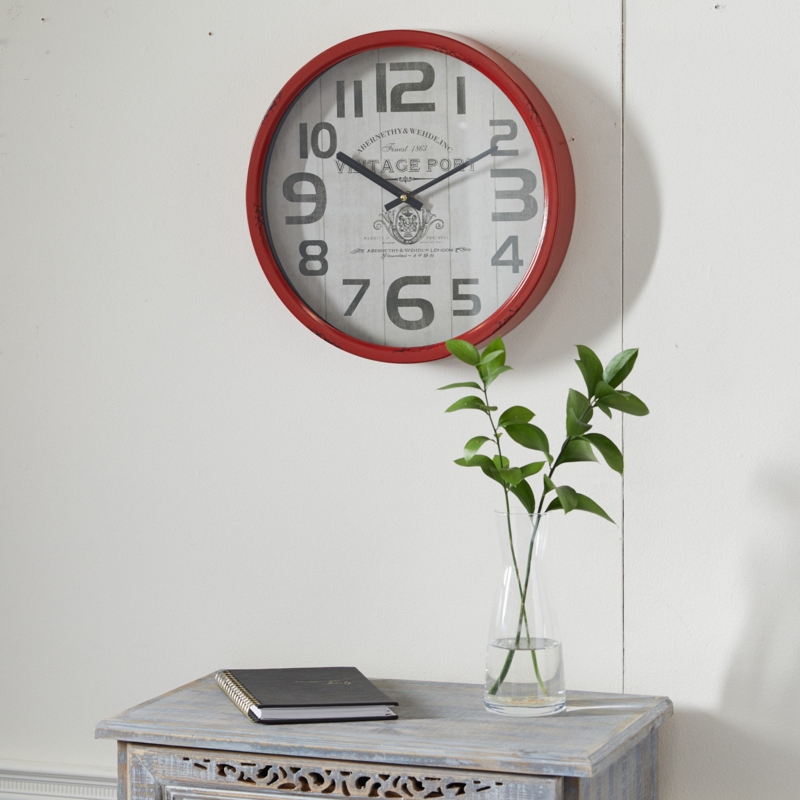 Farmhouse Wall Clock with Vintage Port Design
