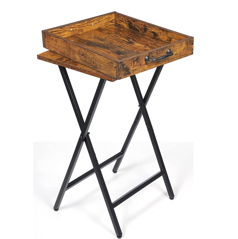 Versatile Iron & Wood TV Tray Table