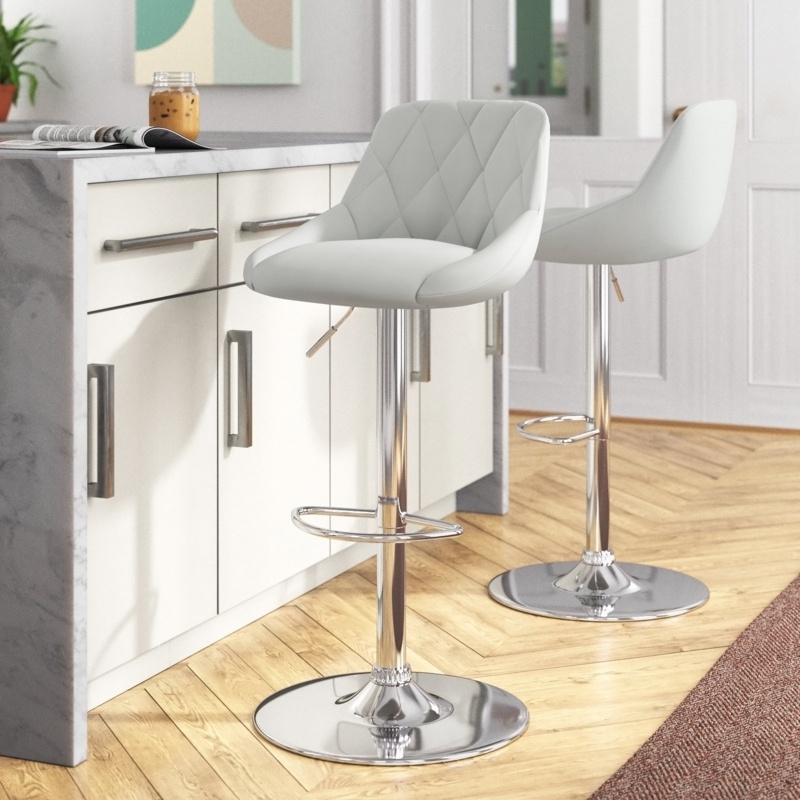 Simard Swivel Adjustable Height Bar Stool