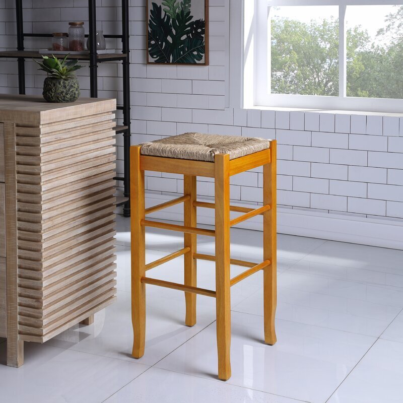 Simple and Stylish Rush Seat Bar Stool