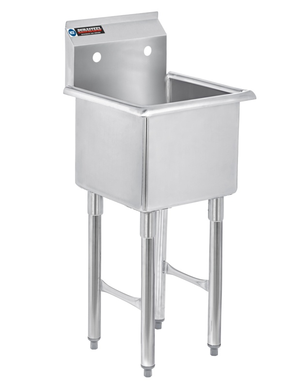 Single Bowl Commercial Sink - 15" x 15" x 13" Bowl Size - NSF Certified