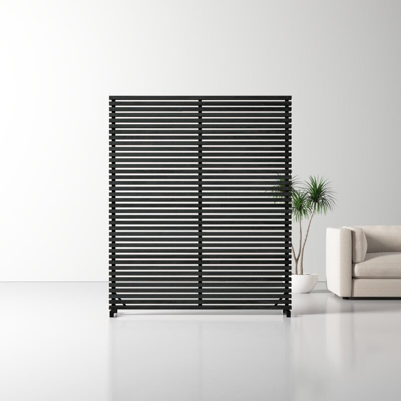 Slatted Wood Panel Room Divider
