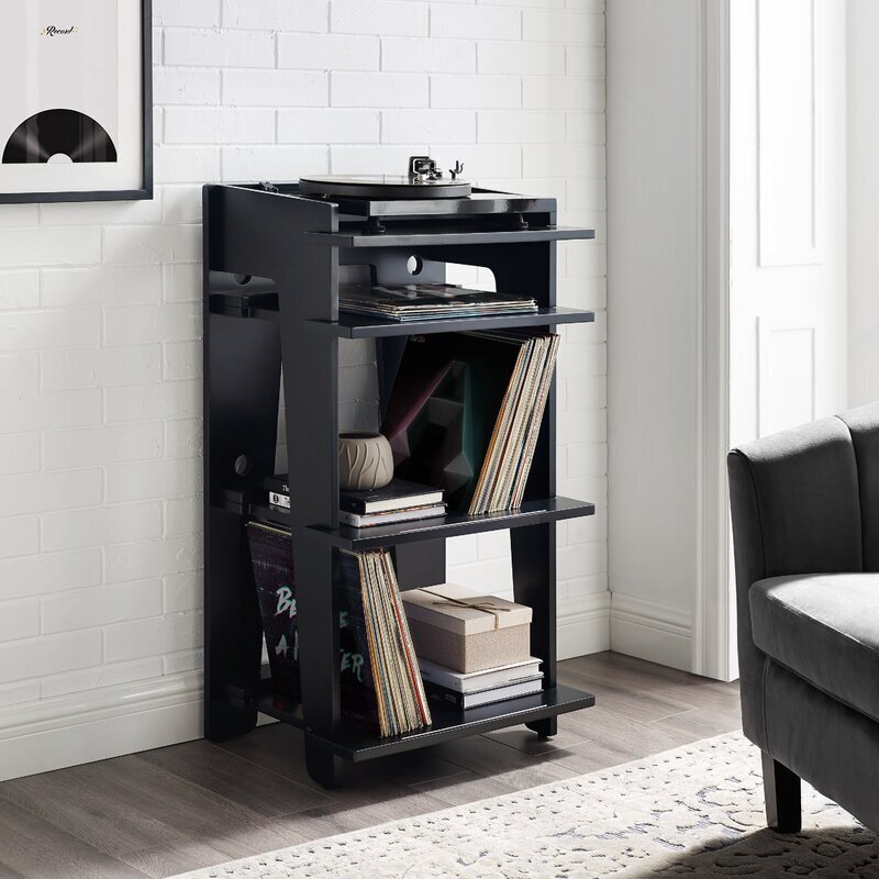 Sleek and simple tall stereo cabinet