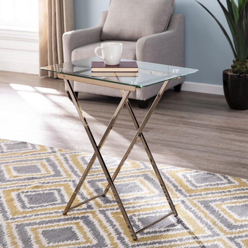 Sleek glass fancy tv tray