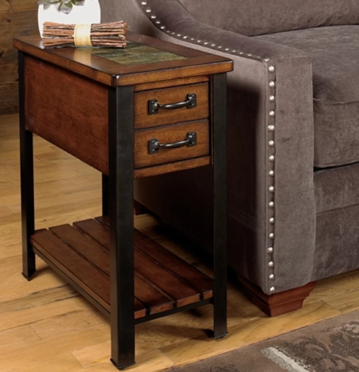 Slim Slate Side Table
