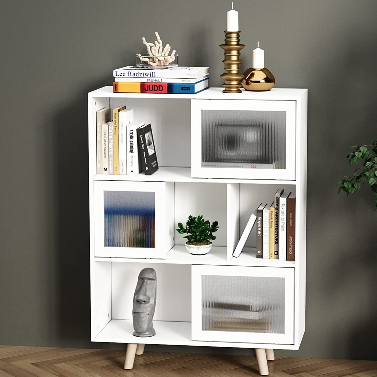 Low Bookcases With Doors