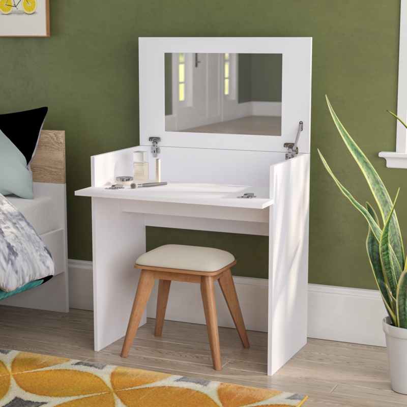 Dual-Purpose Vanity Table with Hidden Storage