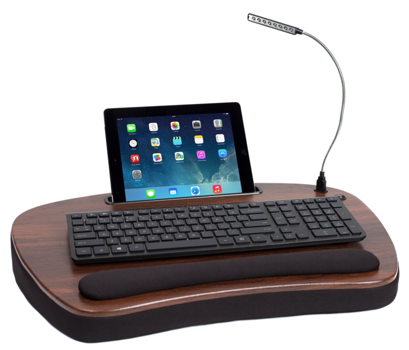 Sofia + Sam Oversized Memory Foam Lap Desk with USB Light and tablet slot