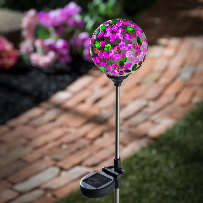 Solar Garden Stake with Colorful Flair