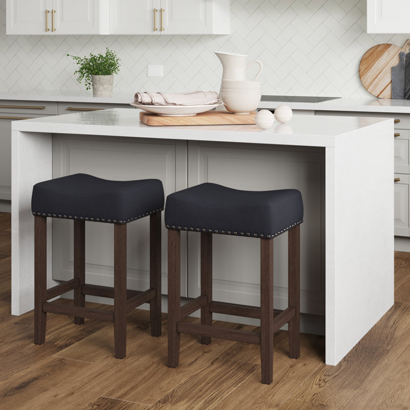 Solid pinewood saddle bar stool