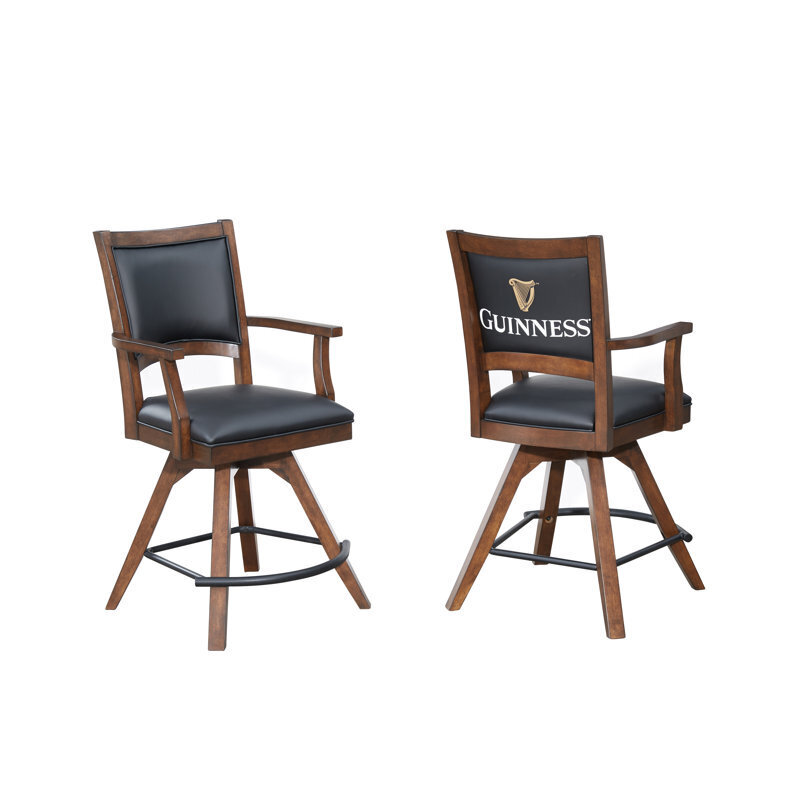Solid walnut wood Guness bar stools