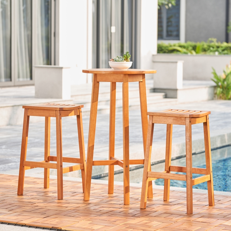 Eucalyptus Wooden Outdoor Bar Set