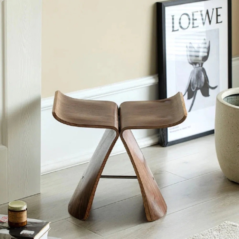 Rustic Bar with Built-In Stool Holders