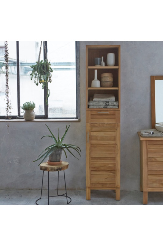 Solid Wood Wall Mounted Linen Cabinet