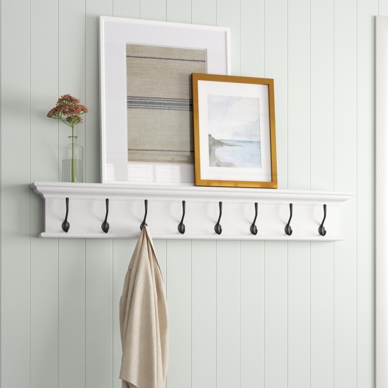 Sorrento 51.18'' Wide Solid Wood 8 - Hook Wall Mounted Coat Rack