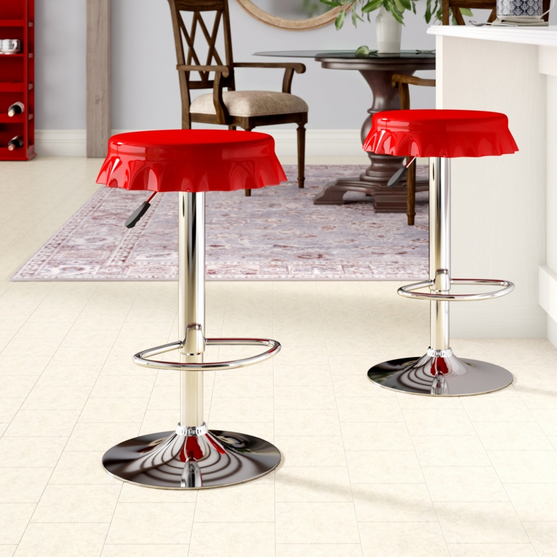 Retro Red Soda Cap Swivel Stool