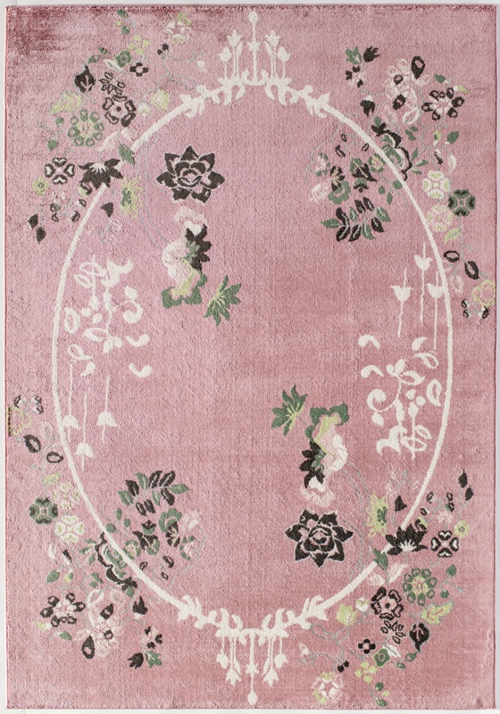 Southside Machine Woven / Power Loomed Performance Pink/Green/Black Rug