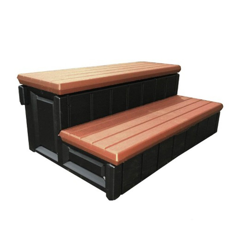 Two-Tone Spa Step with Storage Compartment