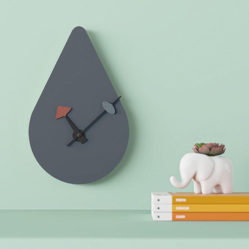 Modern Wood Pear-Shaped Wall Clock