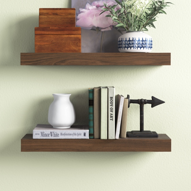 Sporgh 2 Piece Pine Solid Wood Floating Shelf