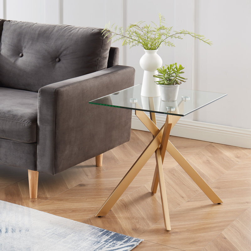 Square glass top coffee table