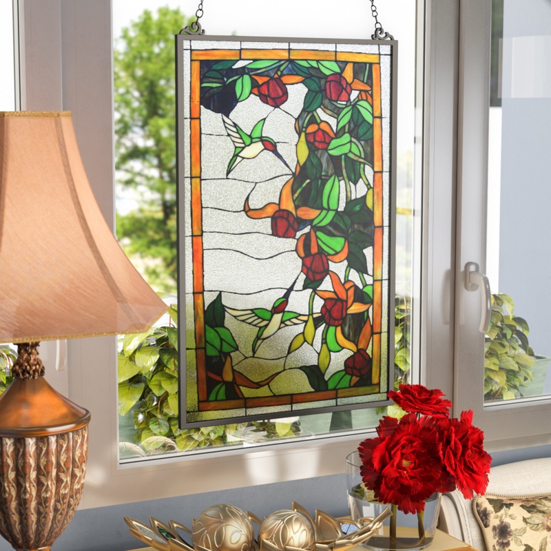 Stained Glass Hanging Window Panel