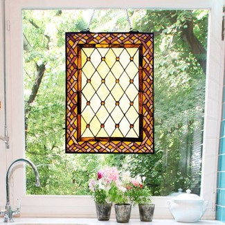 Arc Deco Prairie Left Sided Stained Glass Window | Foter