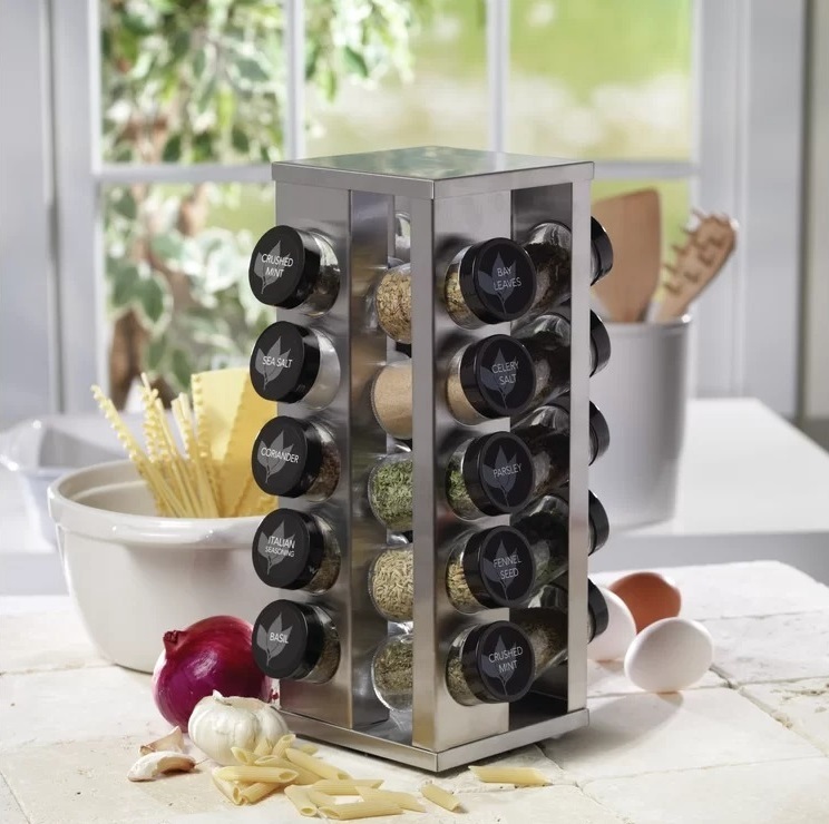 Stainless Steel Spice Rack and Jar Set