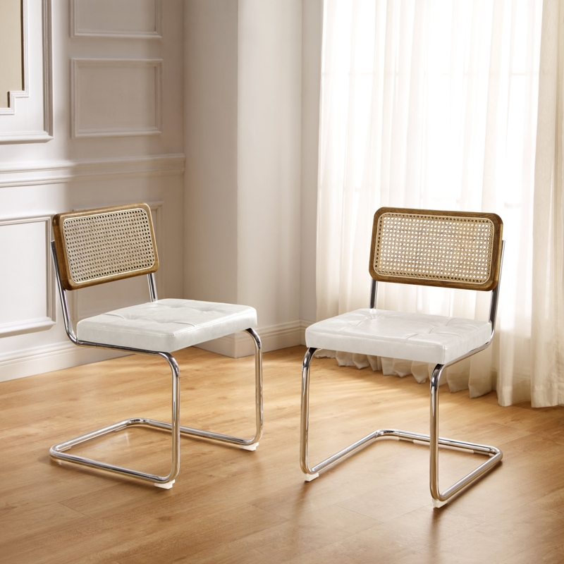 Elegant Dining Side Chair with Natural Cane Back