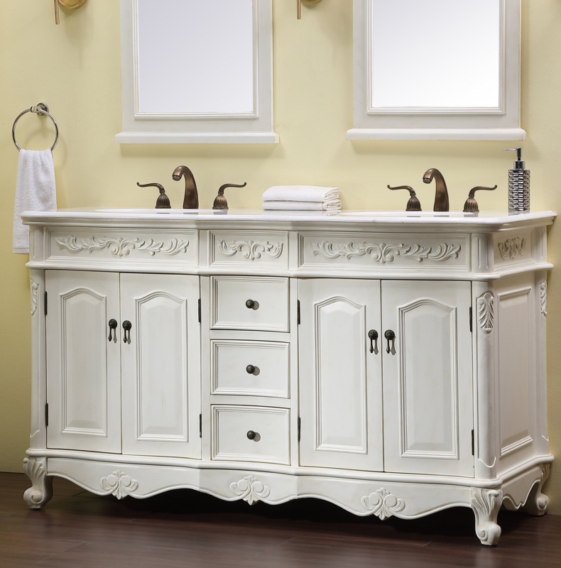 Stepan 60'' Free-standing Double Bathroom Vanity with Solid + Manufactured Wood Vanity Top