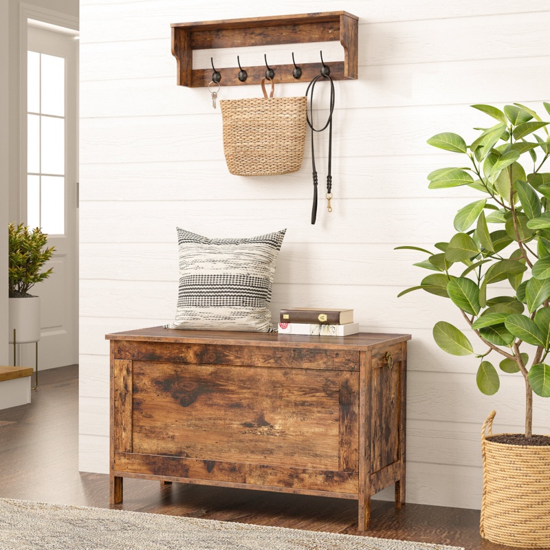 Storage Bench with Flip Top Blanket Chest