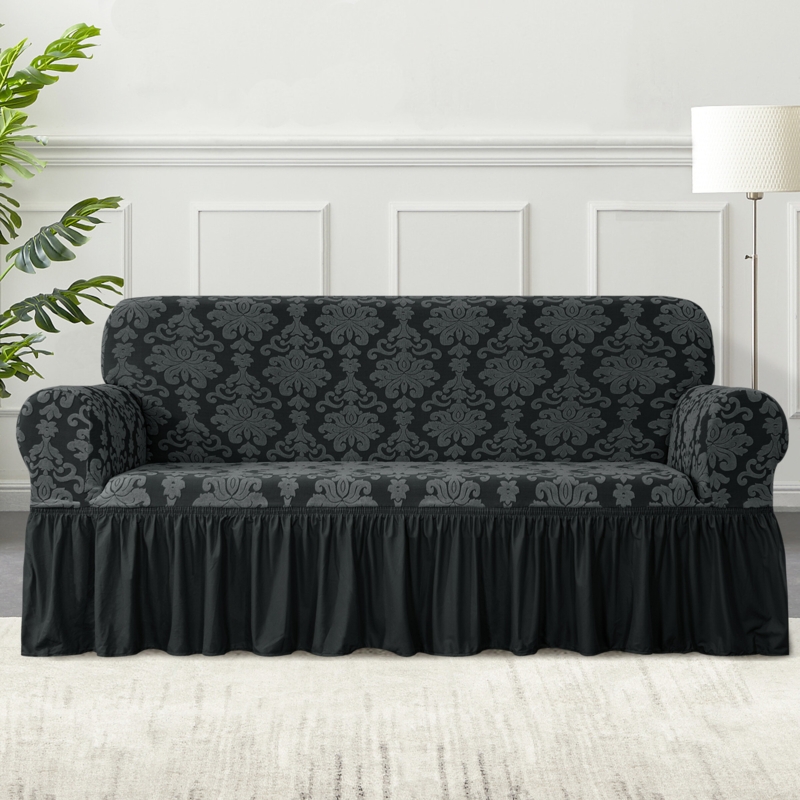 Jacquard Damask Skirt Sofa Cover