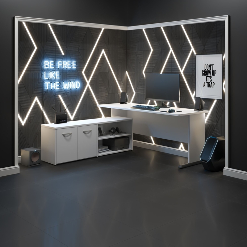Studio A L-Shaped Desk with Storage